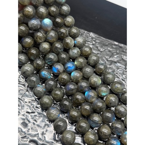 Каменные бусины, Лабрадор, 3А, шарик гладкий, 12 мм, длина нити 39 см