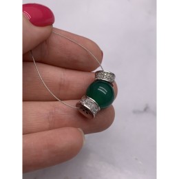 Разделитель с фианитами, латунь, цвет родий, размер 8х4,5 мм, цена за 1 шт