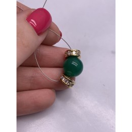 Разделитель с фианитами, латунь, цвет золото, размер 9х4 мм