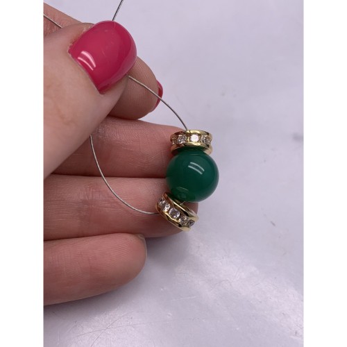 Разделитель с фианитами, латунь, цвет золото, размер 9х4 мм