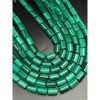 Каменные бусины, Малахит (Конго), люкс, трубочки (столбики), 8х12 мм, 16 бусины, длина нити 19 см