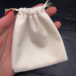 Мешочек, люкс, бархат, размер 12 х 10 см, светло-бежевый