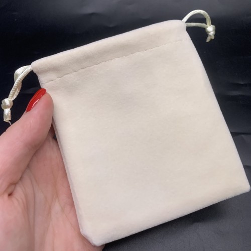 Мешочек, люкс, бархат, размер 12 х 10 см, светло-бежевый