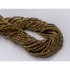 Каменные бусины, Гематит синтетический, золото, шарик огранка, размер 2 мм, нить 38 см