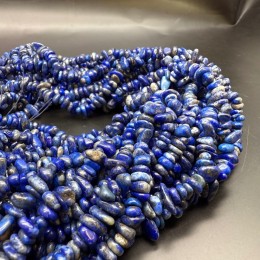 Каменные бусины, Лазурит, фриформы, 8х5 мм, длина нити 88 см