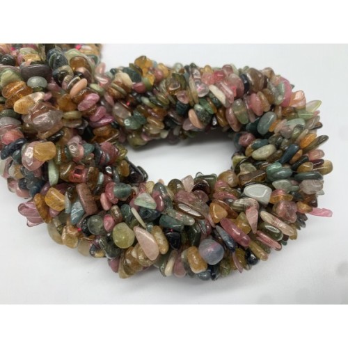 Каменные бусины, Турмалин, фриформы, размер 9х4 мм, длина нити 38 см