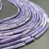 Каменные бусины, Перламутр сиреневый, тонированный, столбики (трубочки), 13х4 мм, длина нити 38 см
