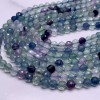 Каменные бусины, Флюорит, люкс, ювелирная огранка, шарик 6 мм, длина нити 38 см