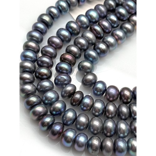 Каменные бусины, Жемчуг, павлин, 8-9 мм, длина нити 36 см