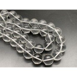 Каменные бусины, Горный Хрусталь, шарик гладкий, 16 мм, длина нити 38 см