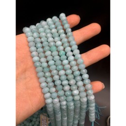 Каменные бусины, Амазонит, огранка, рондель 8х5 мм, длина нити 38 см