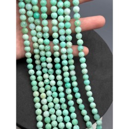 Каменные бусины, Хризопраз, экстра качество, люкс, шарик огранка, 7,5-7,8 мм, длина нити 19 см