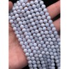 Каменные бусины, Сапфирин, Голубой Агат, люкс, шарик гладкий, 6 мм, длина нити 19 см