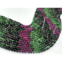 Каменные бусины, Рубицоизит, люкс, подобранный, шарик огранка, 4 мм, длина нити 38 см
