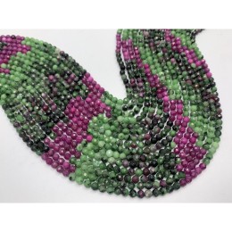 Каменные бусины, Рубицоизит, люкс, подобранный, шарик огранка, 4 мм, длина нити 38 см