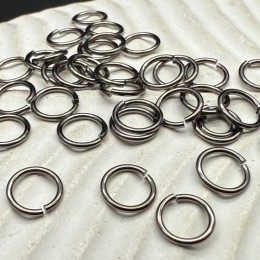 Колечки соединительные, разъёмные, латунь, цвет черный, размер 1х8 мм, цена за упаковку ( 20 шт.)