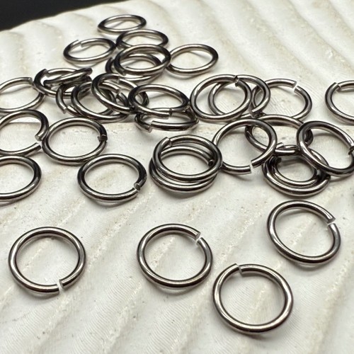 Колечки соединительные, разъёмные, латунь, цвет черный, размер 1х8 мм, цена за упаковку ( 20 шт.)