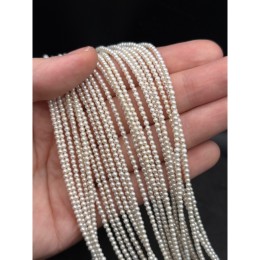 Каменные бусины, Жемчуг, белый, 5А, шарик гладкий, 2,5 мм, длина нити 39 см