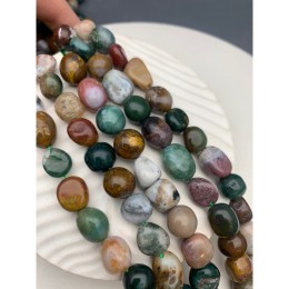 Каменные бусины, Яшма океаническая, фриформы, 11х8 мм, длина нити 38 см