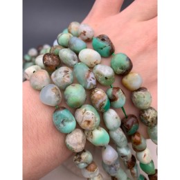 Каменные бусины, Хризопраз, фриформы, 14х10 мм, длина нити 38 см