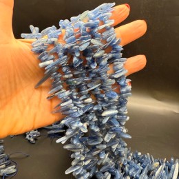 Каменные бусины, Кианит, палочки, фриформы, 10-20 мм, длина нити 39 см