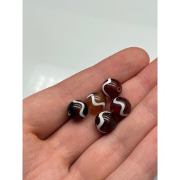 Бусина Дзи "429" из сердолика, Волна, размер 10 мм, цена за 5 шт