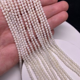 Каменные бусины, Коралл, белый, шарик огранка, 3,3 мм, длина нити 38 см