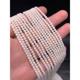 Каменные бусины, Коралл, белый, шарик огранка, 3,3 мм, длина нити 38 см