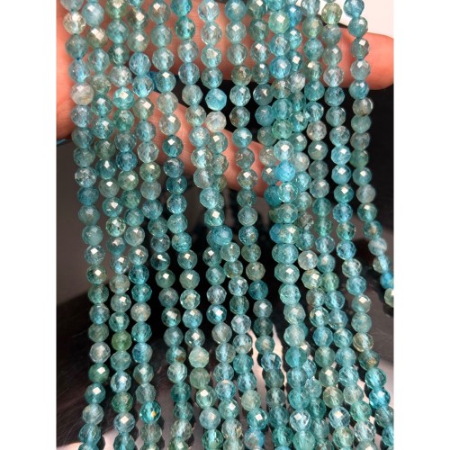 Каменные бусины, Апатит, люкс, шарик огранка, 5 мм, длина нити 38 см