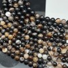 Каменные бусины, Агат, темный коричневый микс, шарик гладкий, 10 мм, длина нити 38 см