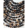 Каменные бусины, Агат, темный коричневый микс, шарик гладкий, 10 мм, длина нити 38 см