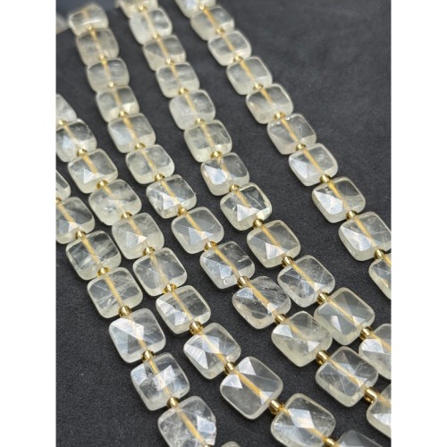 Каменные бусины, Цитрин, люкс, квадрат, огранка, 10х10х4,5 мм, длина нити 37 см