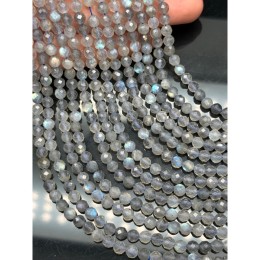 Каменные бусины, Лабрадор, люкс, шарик огранка, 5 мм, длина нити 38 см