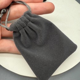 Мешочек, люкс, бархат, размер 9 х 7 см, темно-серый
