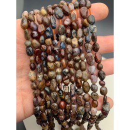 Каменные бусины, Петерсит, фриформы, 5х8 мм, длина нити 38 см