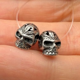 Бусина, разделитель, Череп, нержавеющая сталь, размер 10х7 мм, цена за 1 шт.