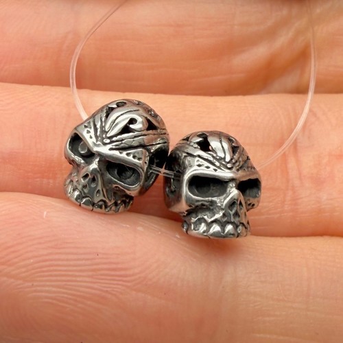 Бусина, разделитель, Череп, нержавеющая сталь, размер 10х7 мм, цена за 1 шт.