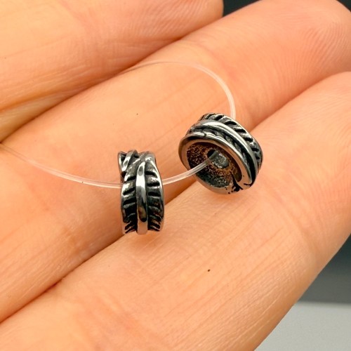 Бусина, разделитель, нержавеющая сталь, размер 8х4 мм, цена за 1 шт.