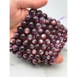 Браслет, лепидолит, экстра, шарик гладкий, 8 мм, длина нити 18 см, 22 бусины