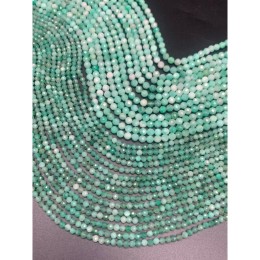 Каменные бусины, Зелёный берилл, Изумруд, люкс, шарик огранка, 4 мм, длина нити 38 см