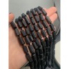 Каменные бусины, Турмалин, чёрный, Шерл, матовый, не обработанный, фриформы, 12-15 мм, длина нити 38 см