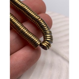 Каменные бусины, Гематит синтетический, золото, шайба, размер 6х1 мм, нить 38 см