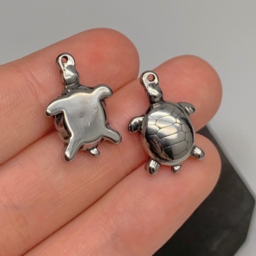 Подвеска, "Черепаха", нержавеющая сталь, размер 21х14 мм