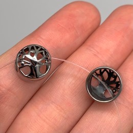 Бусина, разделитель, "Дерево жизни", нержавеющая сталь, размер 12х9 мм