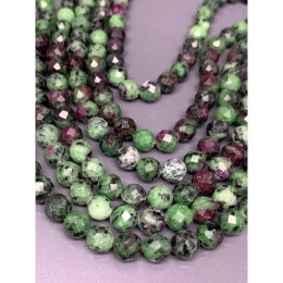 Каменные бусины, Рубицоизит, шарик огранка, 8 мм, длина нити 38 см