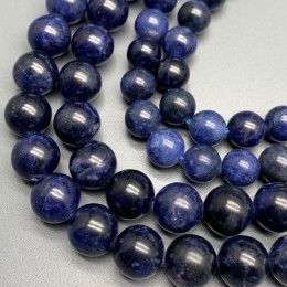 Каменные бусины, Содалит, качество А, шарик гладкий, 8-8,5 мм, длина нити 37 см