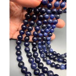 Каменные бусины, Содалит, качество А, шарик гладкий, 10-10,5 мм, длина нити 37 см