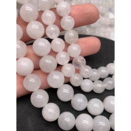 Каменные бусины, Горный хрусталь, качество АВ, шарик гладкий, 10 мм, длина нити 38 см