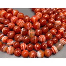 Каменные бусины, Сардоникс, шарик гладкий, 13,8-14 мм, длина нити 19 см