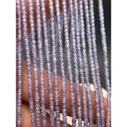 Каменные бусины, Цирконий кубический, (т.н Циркон), лавандовый кристалл, кубик зеркальная огранка, 2,5х2,5 мм, длина нити 36-37 см